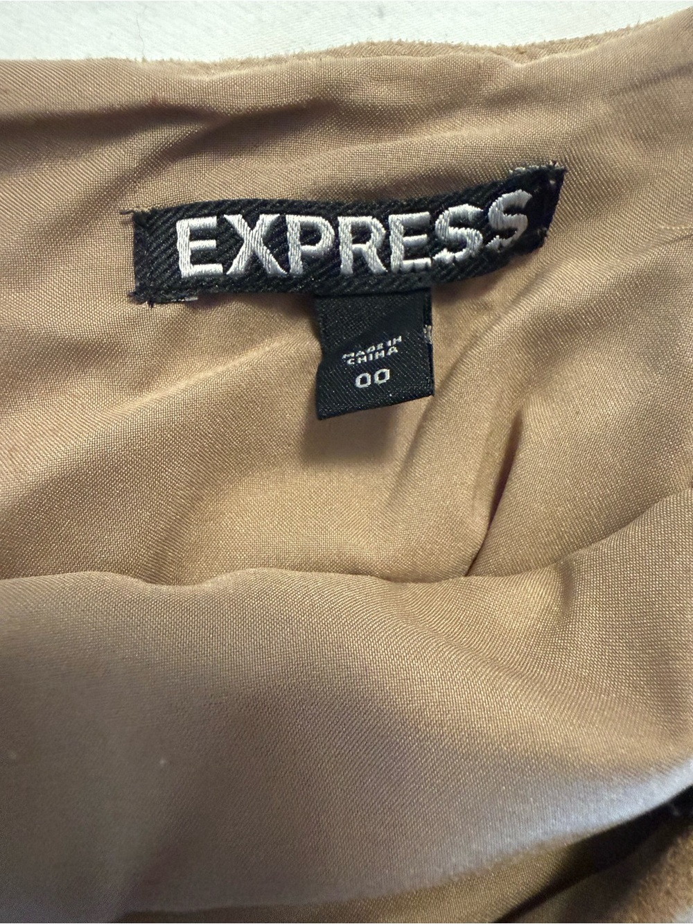Express Tan Faux Suede Fringe Skirt – Size 00 - Picture 5 of 5